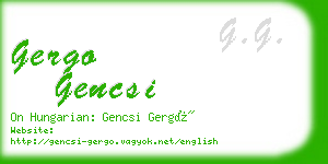 gergo gencsi business card